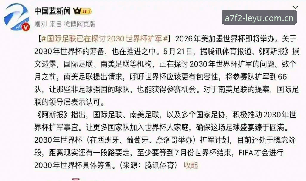 2030年世界杯扩军至66队最新动态：中国男足迎来历史性机遇